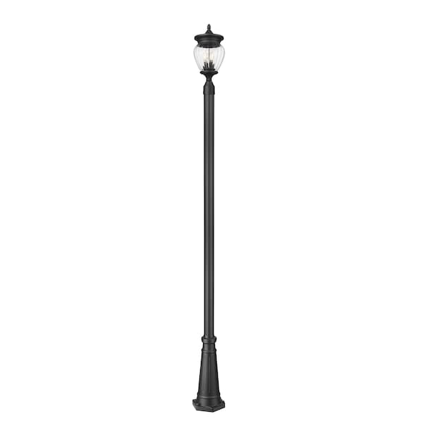 Z-Lite Davina 3 Light Outdoor Post Mounted Fixture, 10in. W x 114.25in. H, Black 5016PHMR-5011P-BK - main